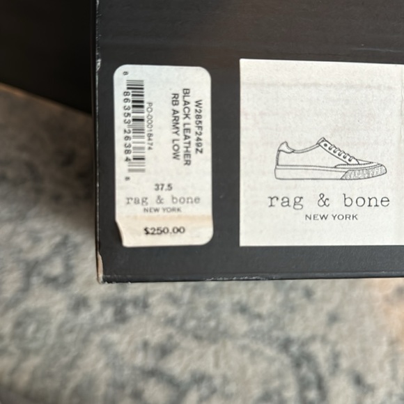 NWT Rag & Bone Army Low Black Leather - 37.5 - Picture 7 of 7